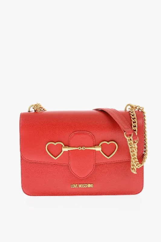 Women's Large Leather Shoulder Bag in Brown with Multiple Compartments for WorkMoschino Love Faux Leather Bag With Chain Shoulder Strap And Golden C
