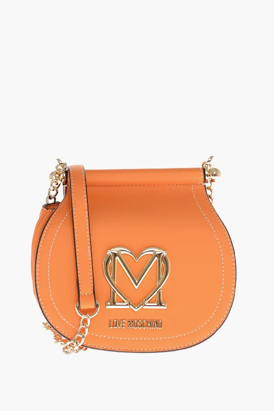 Embroidered Denim Shoulder Bag in Blue for a Vintage VibeMoschino Love Faux Leather Bag With Chain Shoulder Strap And Golden L