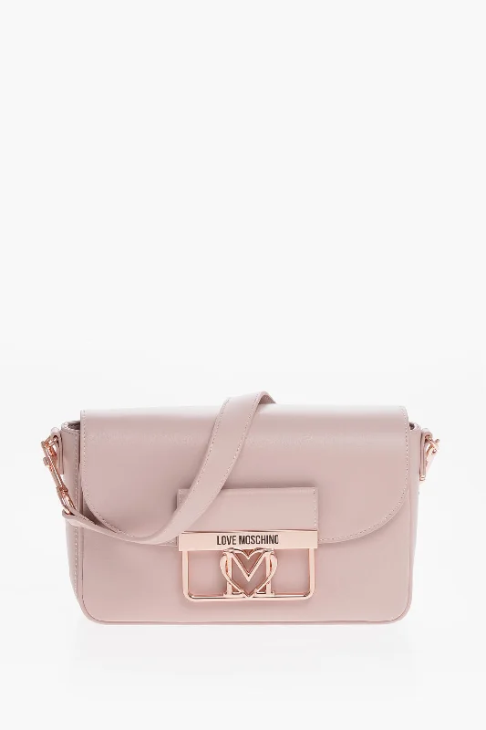 Printed Silk Shoulder Bag in Red for a Pop of ColorMoschino Love Faux Leather Bag With Metal Logo And Removable Shoulder