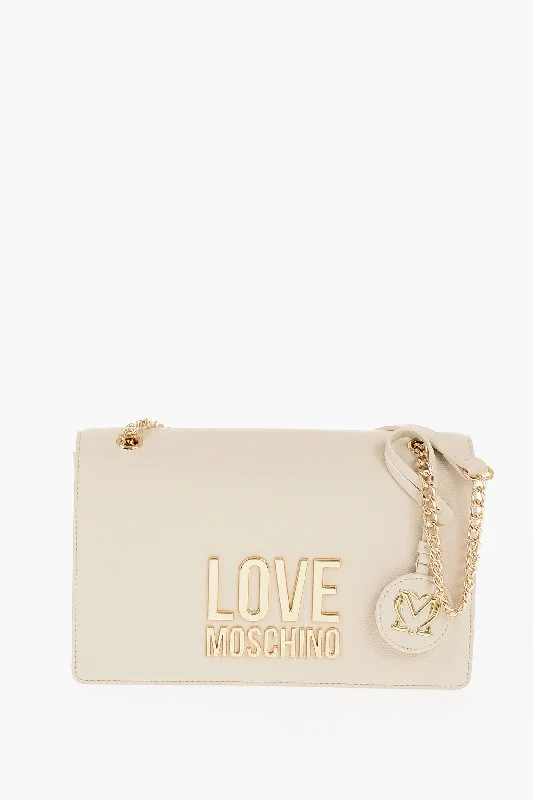 Metallic Shoulder Bag in Gold for Special OccasionsMoschino Love Faux Leather Shoulder Bag With Golden Details