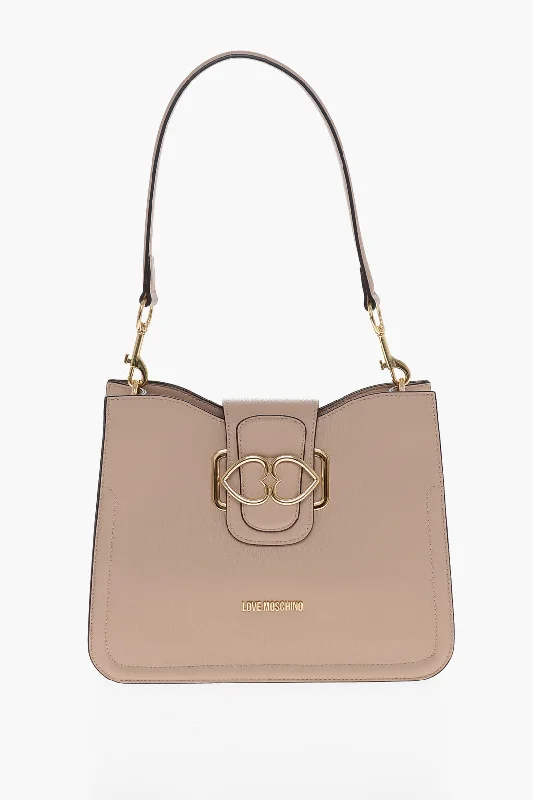 Printed Silk Shoulder Bag in Red for a Pop of ColorMoschino Love Faux Leather Shoulder Bag With Golden Hearts