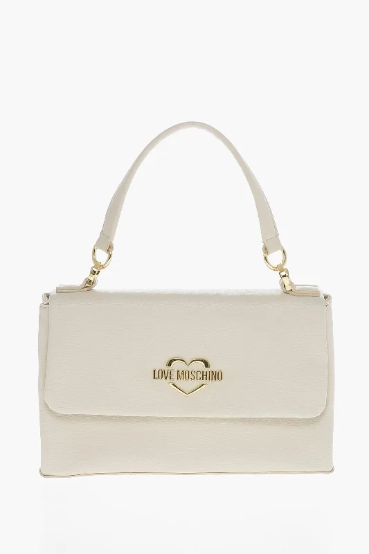 Metallic Shoulder Bag in Gold for Special OccasionsMoschino Love Faux Leather Shoulder Bag With Golden Logo