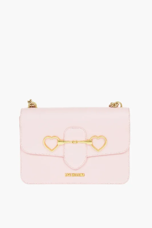 Printed Silk Shoulder Bag in Red for a Pop of ColorMoschino Love Golden Clamp Faux Leather Shoulder Bag
