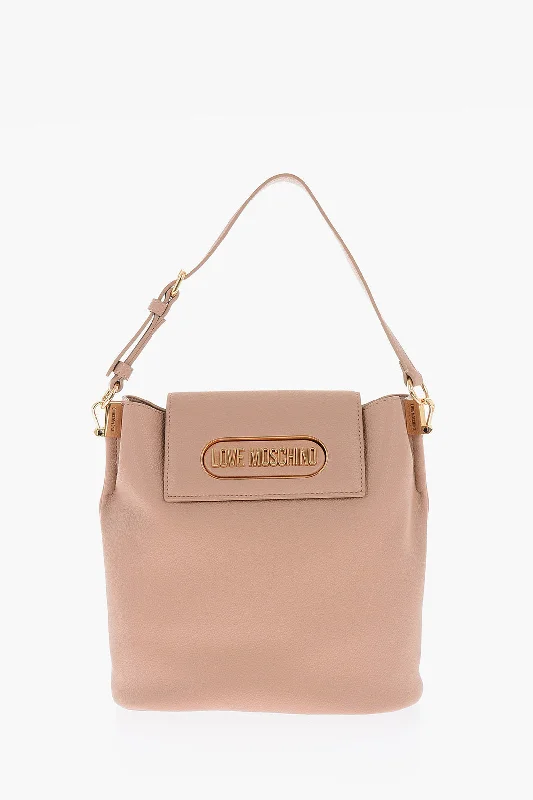 Women's Shoulder Bag with Zippered Pockets in Orange for SafetyMoschino Love Golden Logo Faux Leather Shoulder Bag Women's Shoulder Bag with Zippered Pockets in Orange for SafetyMoschino Love Golden Logo Faux Leather Shoulder Bag