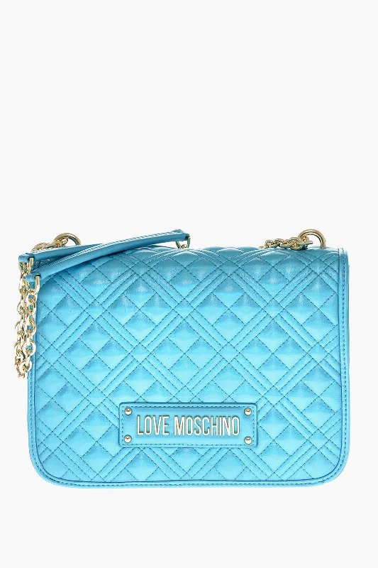 Shoulder Bag with Geometric Pattern in Multicolor for a Contemporary StyleMoschino Love Moschino Faux Leather Quilted Shoulder Bag Laminated Ef