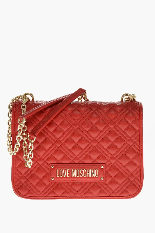 Printed Silk Shoulder Bag in Red for a Pop of ColorMoschino Love Moschino Faux Leather Quilted Shoulder Bag With Lm On T