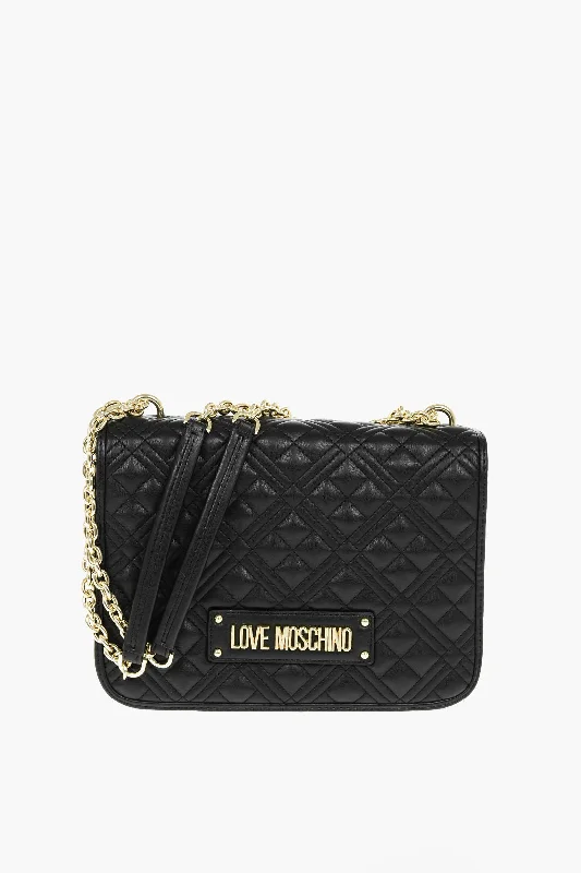 Printed Silk Shoulder Bag in Red for a Pop of ColorMoschino Love Quilted Faux Leather Bag With Golden Chain