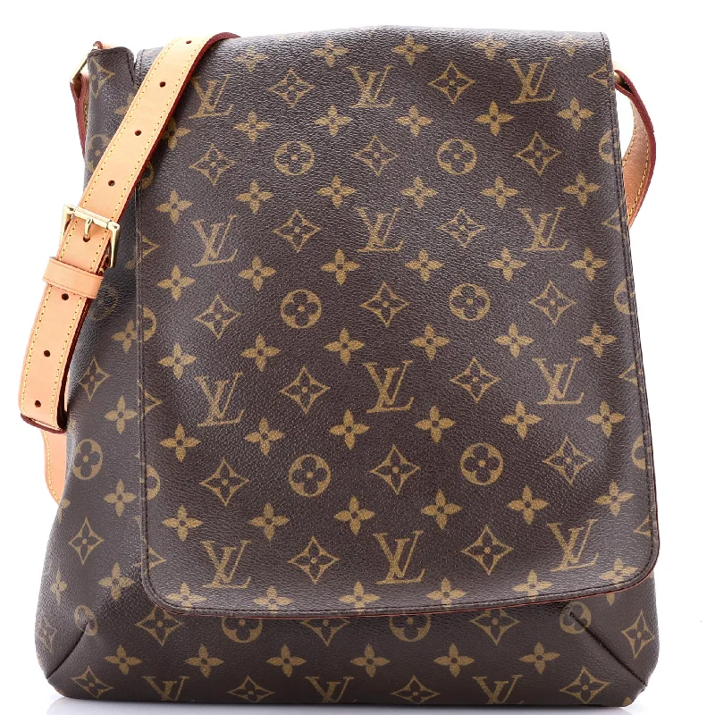 Women's Canvas Shoulder Bag in Navy with Striped Pattern for Beach TripsMusette Salsa Handbag Monogram Canvas GM