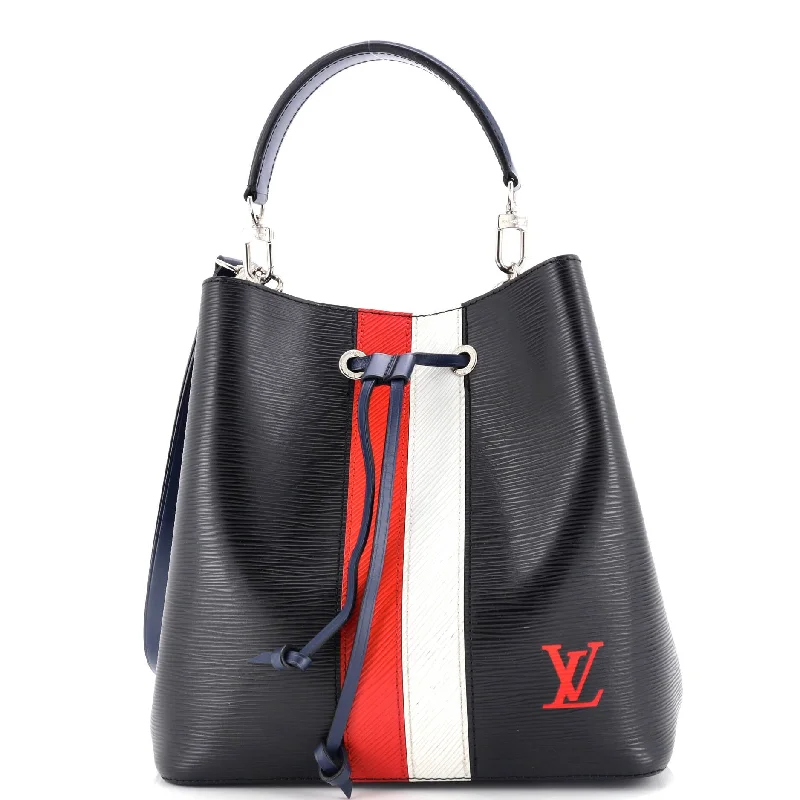 Women's Shoulder Bag with Zippered Pockets in Orange for SafetyNeoNoe Handbag Limited Edition Epi Stripes