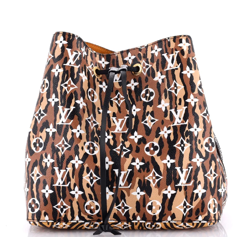 Women's Shoulder Bag with Adjustable Strap in Pink for ComfortNeoNoe Handbag Limited Edition Jungle Monogram Giant