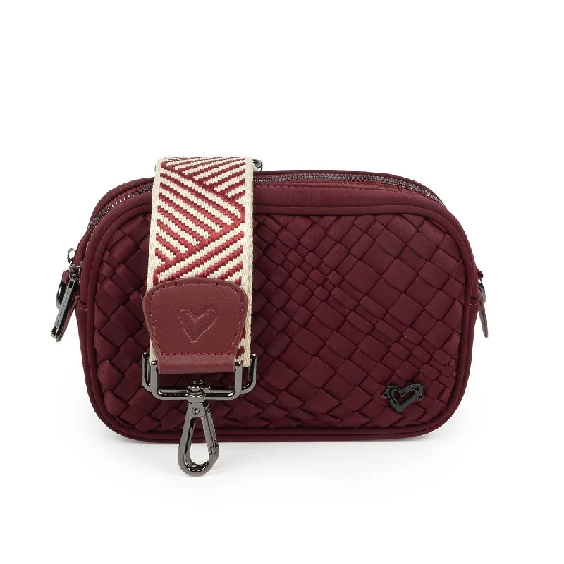 Metallic Crossbody Bag in Silver for New Year's Eve and Special CelebrationsNEW: Caledon Woven Crossbody - Wine Metallic Crossbody Bag in Silver for New Year's Eve and Special CelebrationsNEW: Caledon Woven Crossbody - Wine