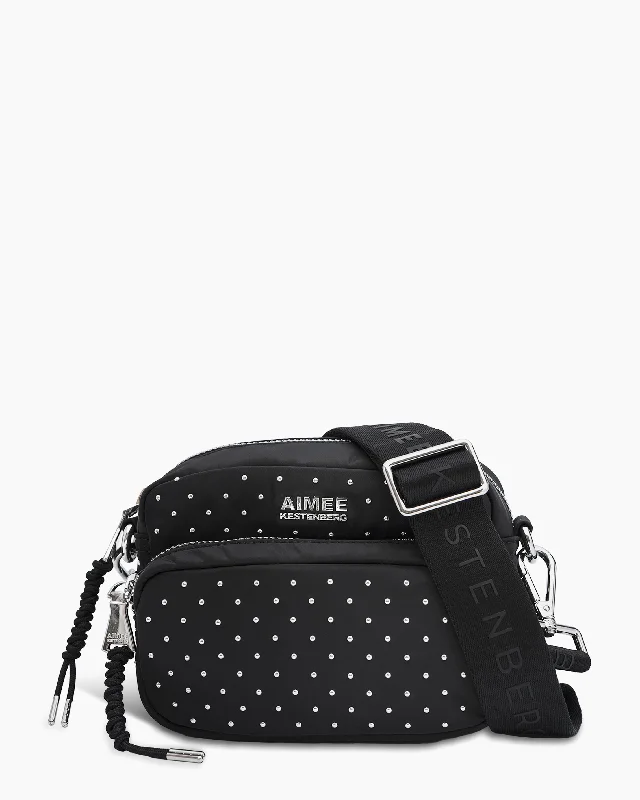 Leather - Trimmed Denim Crossbody Bag in Blue for a Vintage - Inspired LookNylon Camera Crossbody Leather - Trimmed Denim Crossbody Bag in Blue for a Vintage - Inspired LookNylon Camera Crossbody