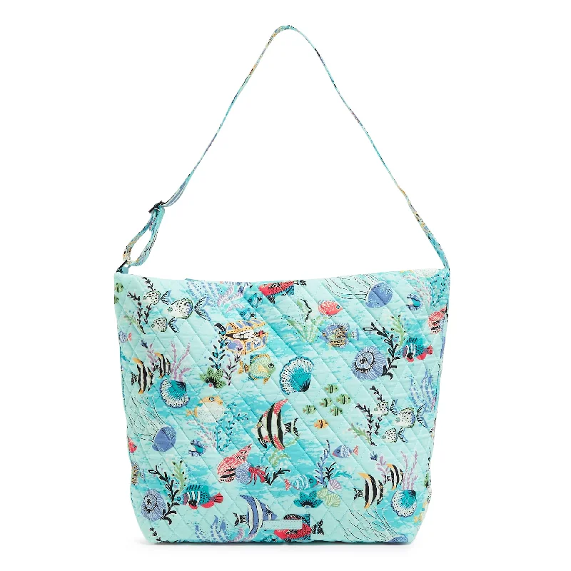 Shoulder Bag with Geometric Pattern in Multicolor for a Contemporary StyleOutlet Cotton Hobo Shoulder Bag