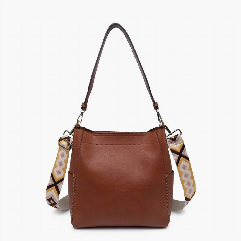 Women's Waterproof Nylon Shoulder Bag in Green for HikingPenny 2-In-1 Bucket Bag With Guitar Strap In Brown