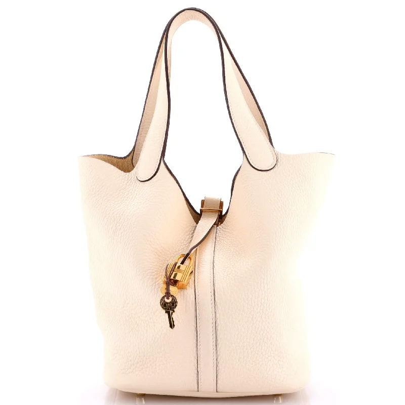 Shoulder Bag with Chain Strap in Silver for a Trendy AppearancePicotin Lock Bag Clemence MM