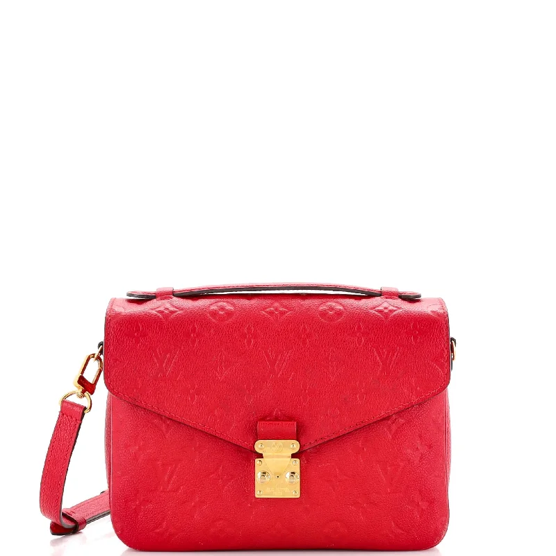 Women's Crossbody Bag with Zippered Pocket on the Back in Red for SecurityPochette Metis Monogram Canvas