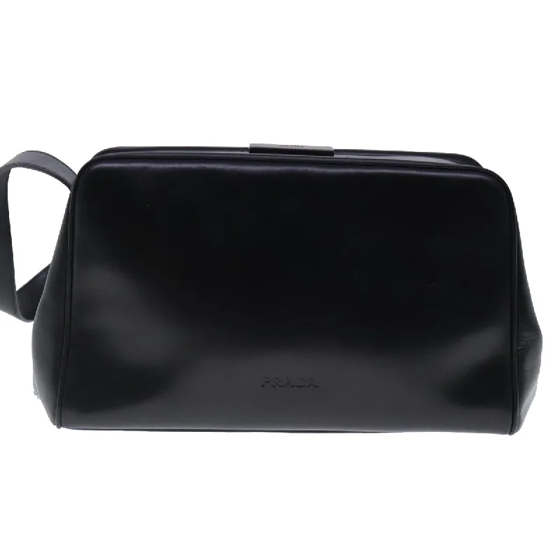 Women's Shoulder Bag with Faux Fur Strap in White for Winter StylePrada  Leather Shoulder Bag (Pre-Owned)