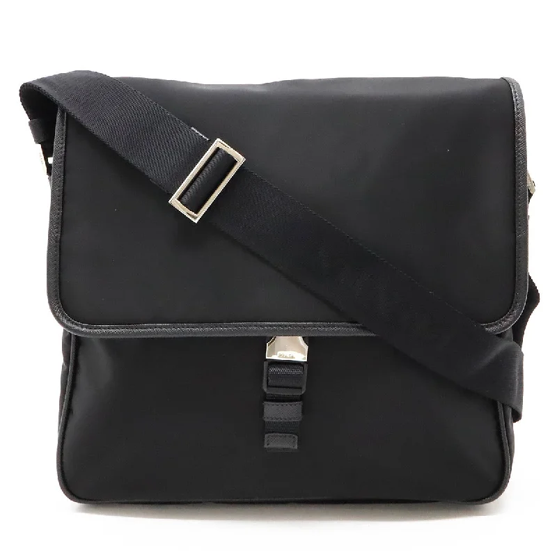 Women's Crossbody Bag with RFID - Blocking Pocket in Black for Safe TravelPrada Nylon Logo Jacquard Shoulder Bag