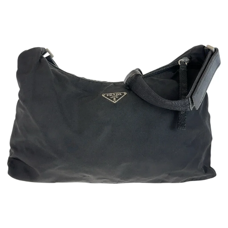 Women's Crossbody Bag with Chain Strap in Gold for a Glamorous TouchPrada Nylon Tessuto Logo Plate Messenger Bag