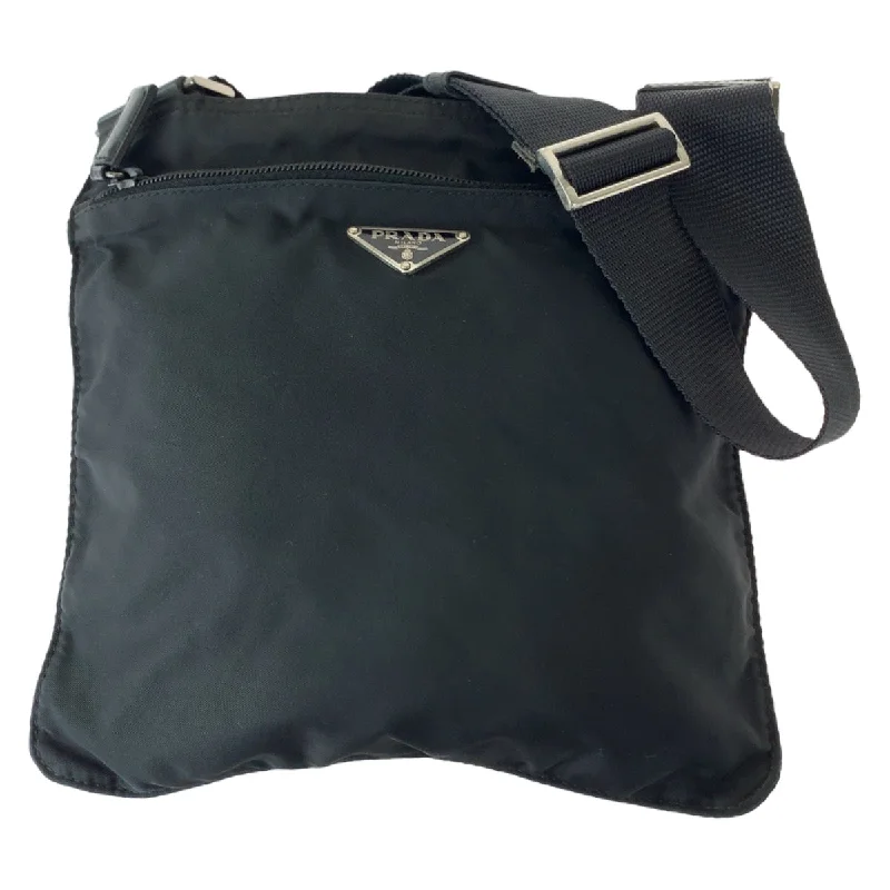 Quilted Leather Crossbody Bag in Cream for a Classic and Elegant AppearancePrada Nylon Tessuto Logo Plate Shoulder Bag