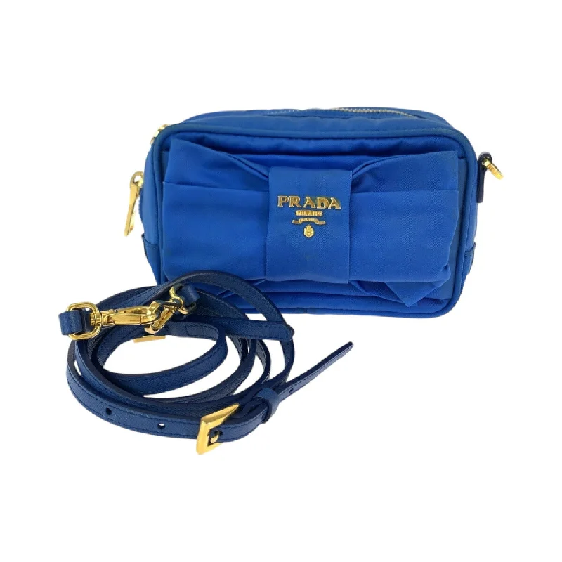 Women's Crossbody Bag with Chain Strap in Gold for a Glamorous TouchPrada Nylon Tessuto Ribbon Shoulder Bag