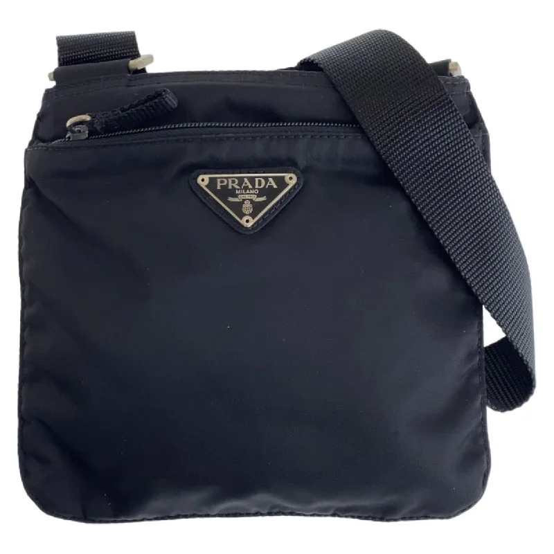 Women's Crossbody Bag with Chain Strap in Gold for a Glamorous TouchPrada Nylon Tessuto Triangle Logo Crossbody Bag