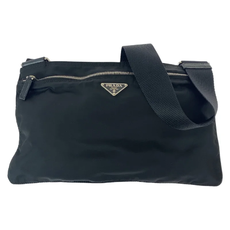 Women's Small Leather Crossbody Bag in Black with Gold Hardware for Evening PartiesPrada Nylon Tessuto Triangle Logo Crossbody Bag