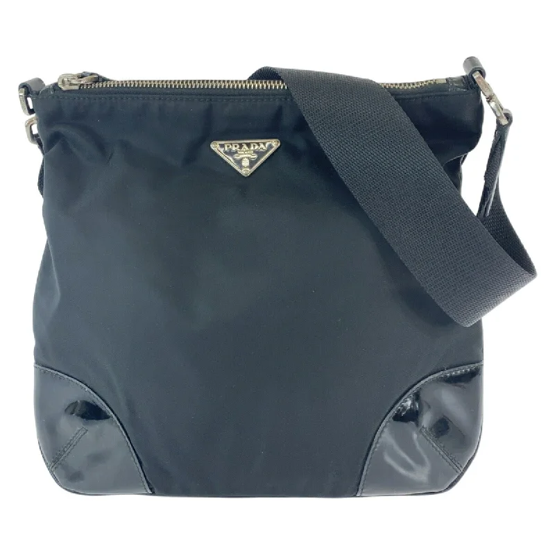 Women's Crossbody Bag with Zippered Pocket on the Back in Red for SecurityPrada Nylon Tessuto Triangle Logo Crossbody Bag