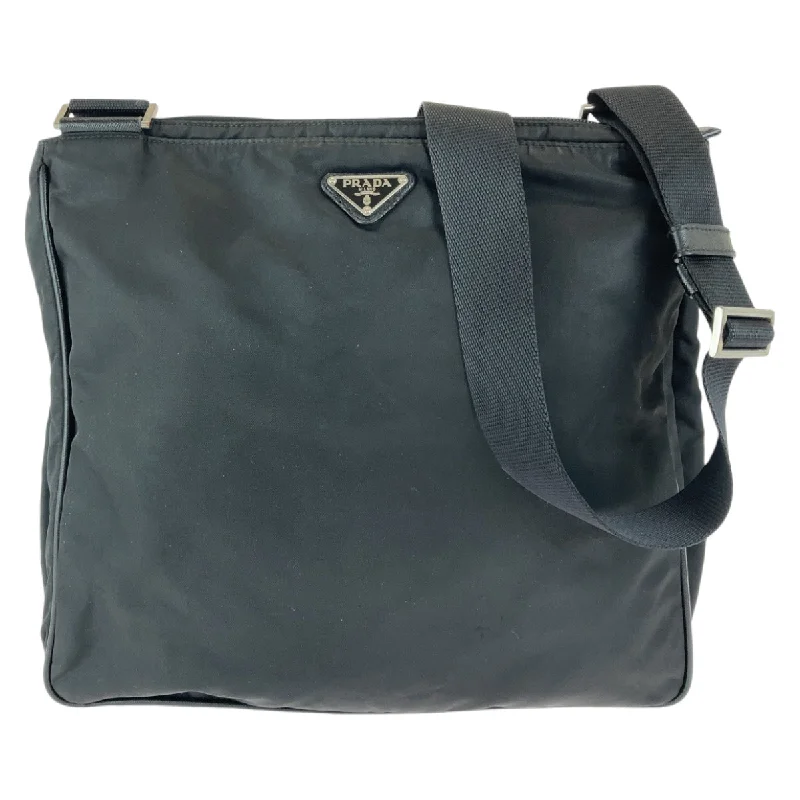Hand - painted Canvas Crossbody Bag in Yellow for a Unique and Artistic LookPrada Nylon Tessuto Triangle Logo Shoulder Bag