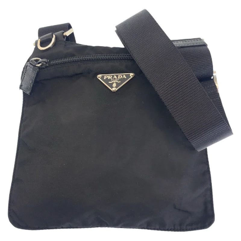 Women's Crossbody Bag with Chain Strap in Gold for a Glamorous TouchPrada Nylon Tessuto Triangle Logo Shoulder Bag