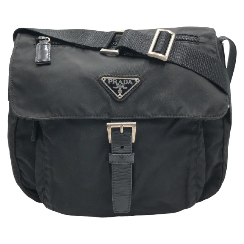 Women's Crossbody Bag with Chain Strap in Gold for a Glamorous TouchPrada Nylon Tessuto Triangle Logo Shoulder Bag