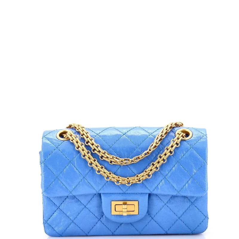 Straw Crossbody Bag in Natural Color for Beach Vacations and Summer DaysReissue 2.55 Flap Bag Quilted Aged Calfskin Mini