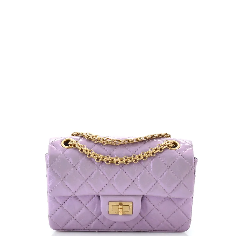 Straw Crossbody Bag in Natural Color for Beach Vacations and Summer DaysReissue 2.55 Flap Bag Quilted Aged Calfskin Mini