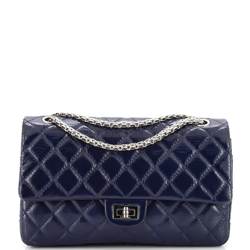 Pvc Shoulder Bag in Clear with Glitter for a Fun and Modern LookReissue 2.55 Flap Bag Quilted Crinkled Patent 225