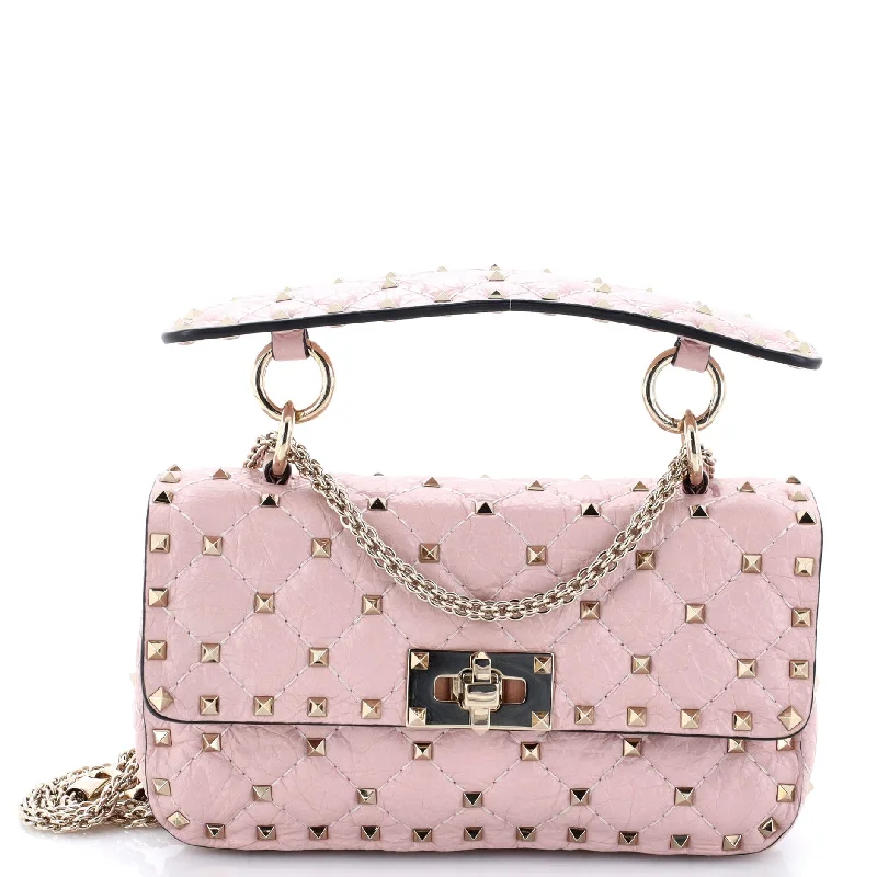 Hand - painted Canvas Crossbody Bag in Yellow for a Unique and Artistic LookRockstud Spike Flap Bag Quilted Leather Small