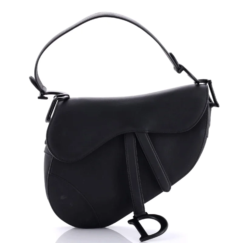 Women's Shoulder Bag with Faux Fur Strap in White for Winter StyleSaddle Handbag Leather Medium