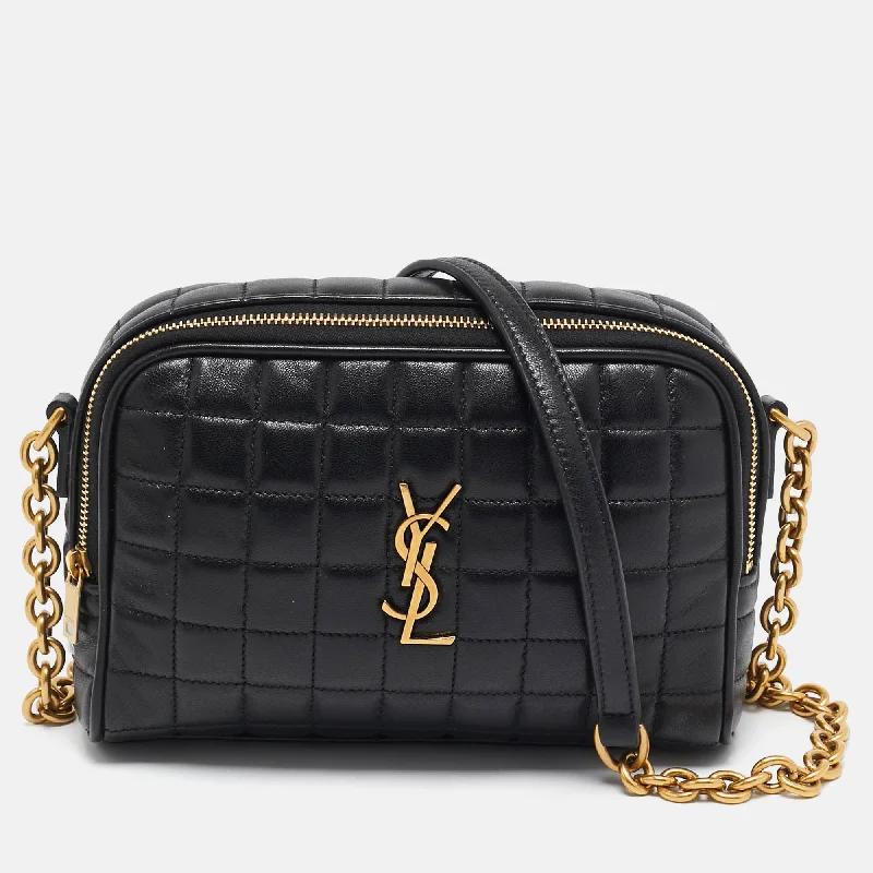 Geometric - Printed PVC Crossbody Bag in Multicolor for Trendy Street StyleSaint Laurent Black Leather Mini Cassandre Camera Bag