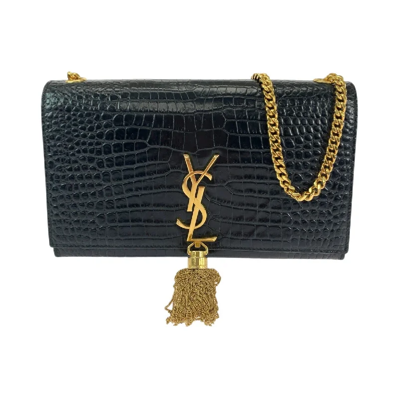 Straw Crossbody Bag in Natural Color for Beach Vacations and Summer DaysSaint Laurent Kate Leather Crossbody Bag
