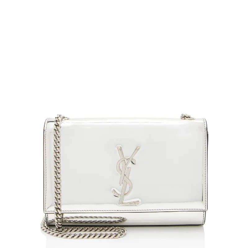 Women's Crossbody Bag with Chain Strap in Gold for a Glamorous TouchSaint Laurent Metallic Patent Leather Kate Small Shoulder Bag
