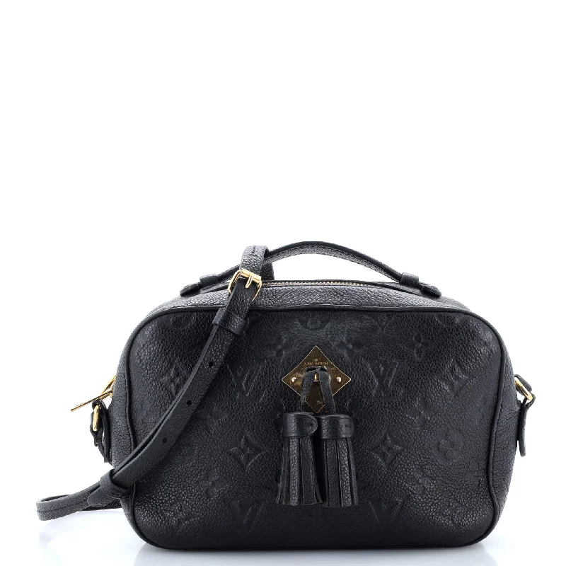 Women's Shoulder Bag with Floral Embroidery in Purple for Spring WalksSaintonge Handbag Monogram Empreinte Leather