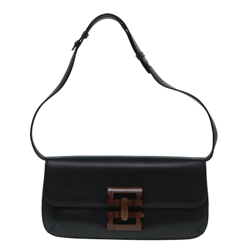 Vegan Leather Shoulder Bag in Gray for Ethical Fashion LoversSalvatore Ferragamo Gancini  Leather Shoulder Bag (Pre-Owned)