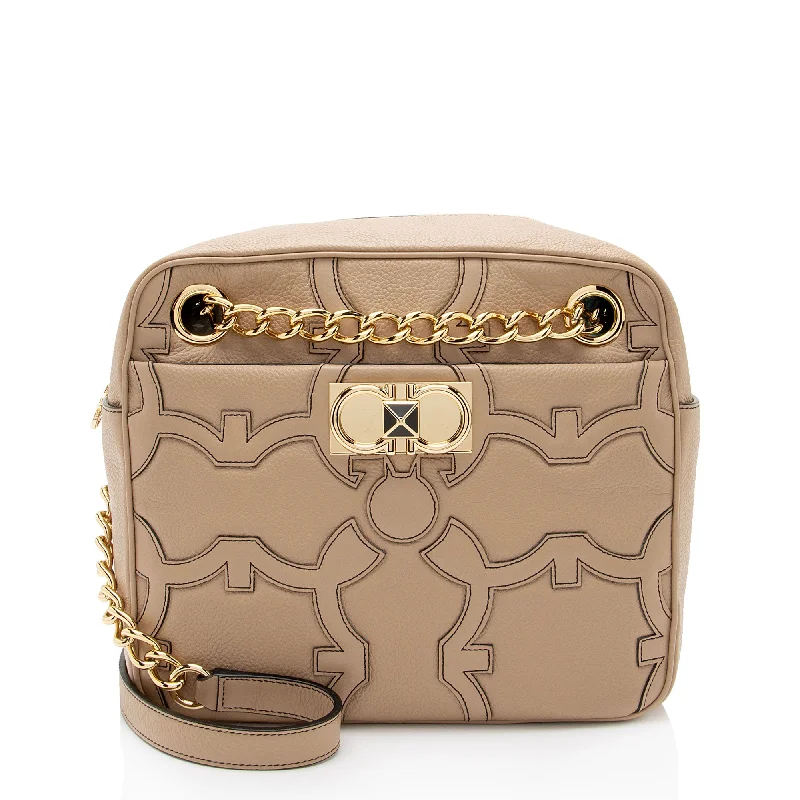 Canvas and Leather Combo Shoulder Bag in Tan for a Rustic LookSalvatore Ferragamo Leather Iconic Camera Shoulder Bag Canvas and Leather Combo Shoulder Bag in Tan for a Rustic LookSalvatore Ferragamo Leather Iconic Camera Shoulder Bag
