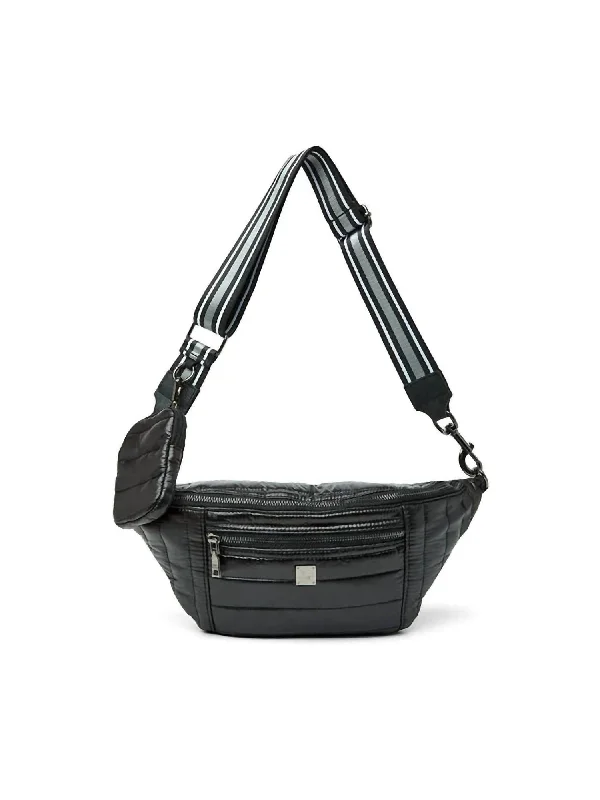 Embroidered Silk Crossbody Bag in Purple for Formal Events and WeddingsSister Sling Bag In Shiny Black