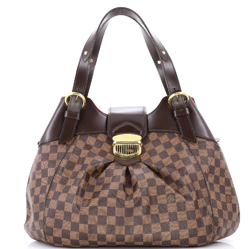 Leather Shoulder Bag with Magnetic Closure in Black for Quick AccessSistina Handbag Damier GM