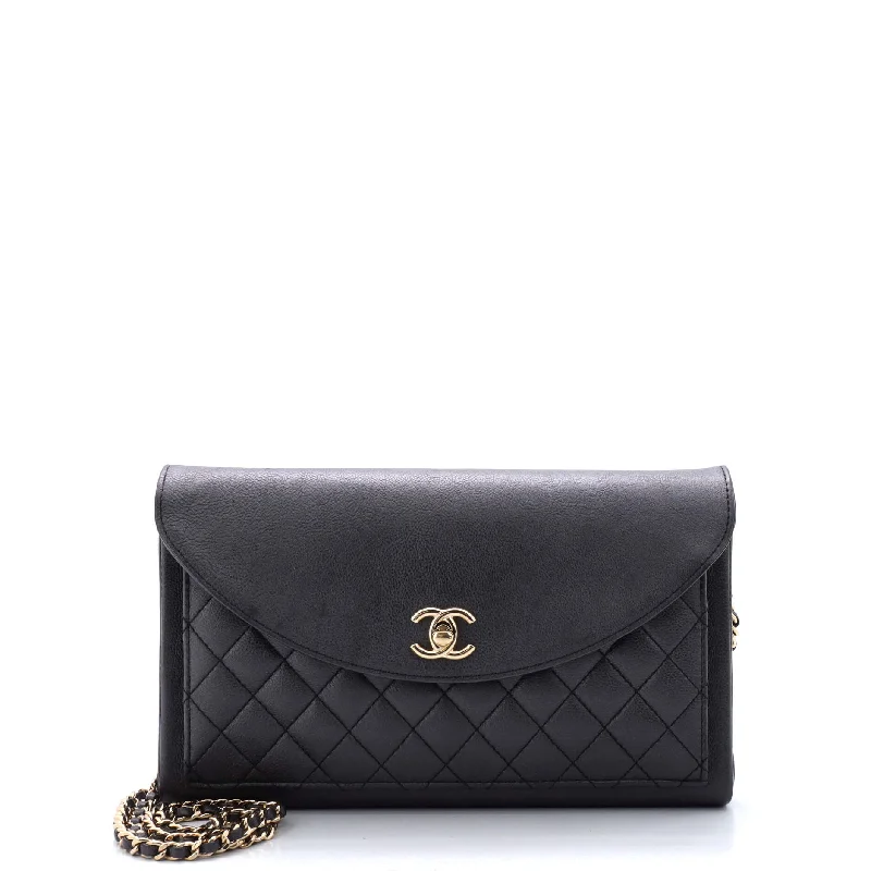 Metallic Shoulder Bag in Gold for Special OccasionsSmart Pocket Flap Bag Quilted Iridescent Calfskin