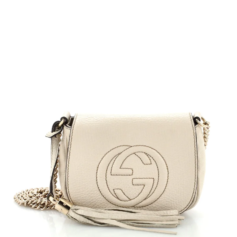 Women's Crossbody Bag with Multiple Compartments in Gray for Organized Daily UseSoho Chain Crossbody Bag Leather Small