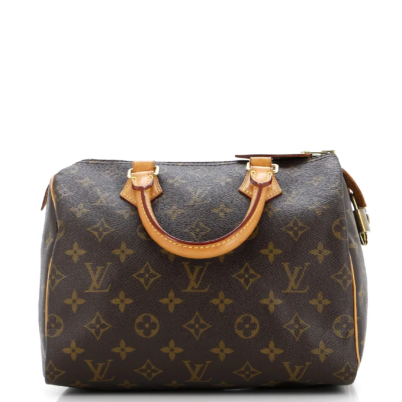 Women's Shoulder Bag with Fringe Details in Brown for a Bohemian StyleSpeedy Handbag Monogram Canvas 25