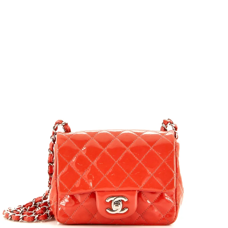 Women's Crossbody Bag with RFID - Blocking Pocket in Black for Safe TravelSquare Classic Single Flap Bag Quilted Patent Mini