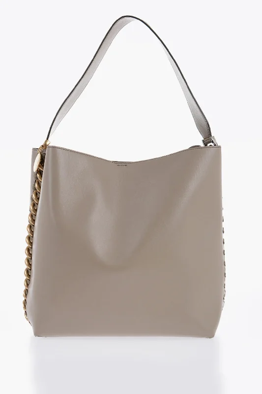 Shoulder Bag with Chain Strap in Silver for a Trendy AppearanceStella Mccartney Vegan Leather Shoulder Bag With Chain Details