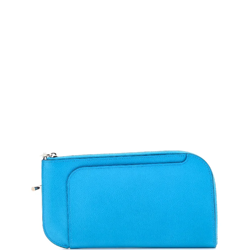 Embroidered Denim Shoulder Bag in Blue for a Vintage VibeStrap Phone Case Leather GM